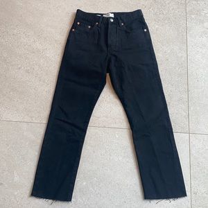 Black Mango high waist straight jeans